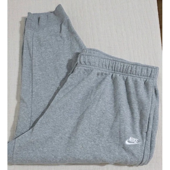 Nike Sweatpants Womans Sz 3X Fleece Light Gray Joggers Tapered Leg Pockets - Picture 1 of 6